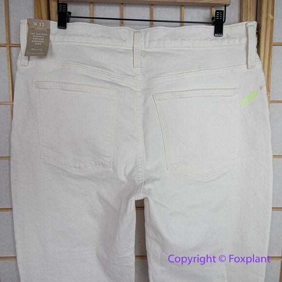 NEW Madewell‎ Mid-Rise Perfect Vintage Straight Jean in Tile White, 33 - Picture 8 of 16